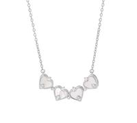 Women's Necklace Heart Pendant Anchor Chain S925 Silver Love Heart Necklace with Four-leaf Clover for Women, A Versatile Wearable White Mother of Pearl Inlay with a Heart