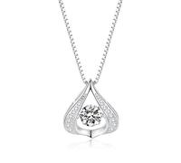Women's Necklace Heart Pendant Anchor Chain S925 Sterling Silver Smart Waterdrop Necklace Ladies Pendant Simple Clavicle Chain Beating Heart Forest Accessories