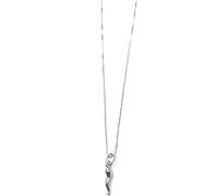 Women's Necklace in 925 Silver with Lucky Horn Pendant - Phrases, Thoughts, Words with Charms - Pendant - Adjustable Size, Sterling Silver, Silver