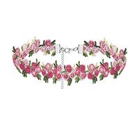 Women's Necklace Soft Orange Pink Super Fairy Flower Necklace (Red, One Size)