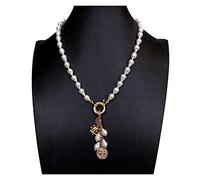 Women's Necklaces 6x10mm White Freshwater Cultured Pearl Charm Necklace 18inch
