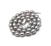 Women's Necklaces 8-9mm Freshwater Grey Pearl Necklace Strand for Women Good Luster Pearl Beaded Chocker Wedding Necklace