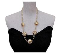 Women's Necklaces Cultured White Pearl Bezel Set Gold Color Plated Sweater Chain Statetion Necklace 25inch