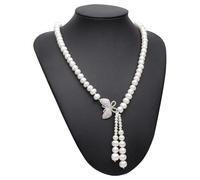 Women's Necklaces Genuine Freshwater Pearl Necklace for Women,Wedding White Choker Pendant Necklace