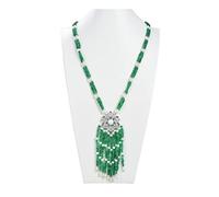 Women's Necklaces Jewelry 26inch Pearl Green Jade Stone Pendant Necklace