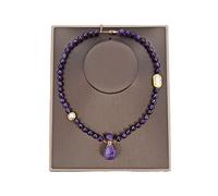 Women's Necklaces Jewelry Cultured White Baroque Pave Pearl Faceted Round Amethyst Necklace Amethysts Pendant for Women