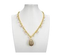 Women's Necklaces Jewelry Cultured White Pearl Chain Necklace Teardrop Crystal Pendant for Women