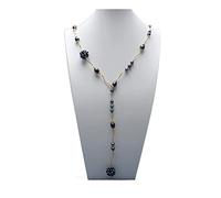 Women's Necklaces Jewelry Freshwater Black Pearl Black Pearl Ball Y-Drop Long Chain Necklace 27inch Handmade for Women