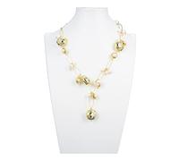 Women's Necklaces Jewelry Freshwater Cultured White Pearl Star Shape Green Chrysoprase Edge Necklace for Women