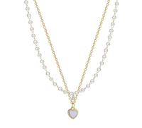 Women's Necklaces,Pearl Heart Delicate Pendant | Dainty Stack Thin Chain Necklace,for Party Collar Everyday Prom Wedding Beach Women Girls Mothers Daughters Friends
