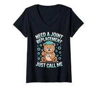 Womens Need A Joint Replacement Just Call Me Bad Knee Surgery |- V-Neck T-Shirt