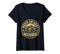 Women's Need an Ark I Noah Guy Shirt Funny Christian Humor V-Neck T-Shirt