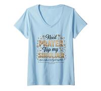 Women's Need Prayer Tap My Shoulder Pastor Bible Matthew V-Neck T-Shirt
