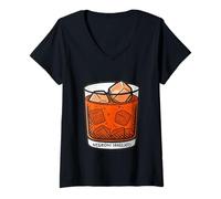 Womens Negroni Sbagliato Inspired Ice Cubes Drink V-Neck T-Shirt
