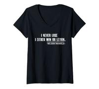 Womens Nelson Mandela's Motivational quote V-Neck T-Shirt