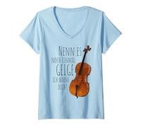 Women's Nenn ES Noch Einmal Geige Ich Warne Dich Cello Player V-Neck T-Shirt