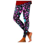 Women's Neon High Waisted Artistic Printed 80s Stretch Leggings Women's Yoga Running Soft Pants Bright Young Women Pants for Gym Fitness Workout Running Casual Work
