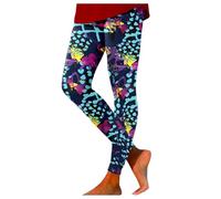 Women's Neon High Waisted Artistic Printed 80s Stretch Leggings Women's Yoga Running Soft Pants Bright Young Women Pants for Gym Fitness Workout Running Casual Work