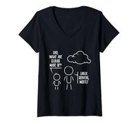 Women's Nerd Computer DAD What are Clouds Made of? Linux Coder V-Neck T-Shirt