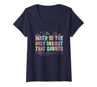 Womens Nerdy Math is The Only Subject That Counts Physics Crew V-Neck T-Shirt