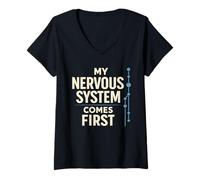 Women's Nervous System Regulation Calm Wellness Somatic Healing V-Neck T-Shirt