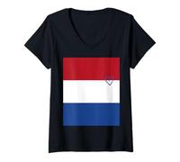 Womens Netherlands Flag Dutch Heart Proud Heritage National Day V-Neck T-Shirt