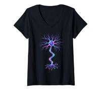 Women's Neurobiology Neuron Cell Brain Science Artistic Style V-Neck T-Shirt