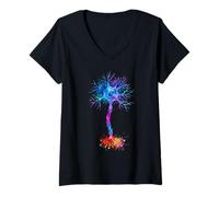 Women's Neurobiology Neuron Cell Structure Neural Network Science V-Neck T-Shirt