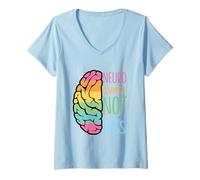 Womens Neurodivergent Autism ASD ADHD ADHS Celebrate Neurodiversity V-Neck T-Shirt