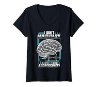 Women's Neurodivergent Professional Neurodiversity at Work ADHD V-Neck T-Shirt