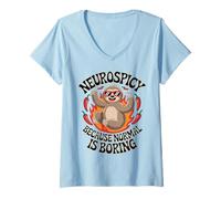 Womens Neurodiverse Neurospicy Sloth V-Neck T-Shirt
