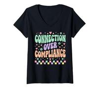 Women's Neurodiversity Affirming Connection Over Compliance. V-Neck T-Shirt