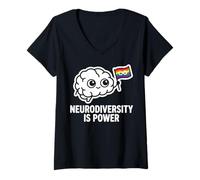 Women's Neurodiversity is Power Design V-Neck T-Shirt
