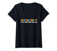 Women's Neurodiversity Not All Great Minds Think Alike Autism SPED V-Neck T-Shirt