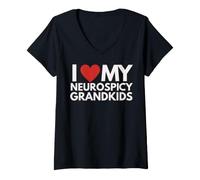 Women's Neurospicy Neurodiversity Awareness Autistic ADHD V-Neck T-Shirt