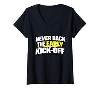 Women's Never Back The Early Kick Off V-Neck T-Shirt