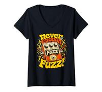Women's Never Enough Fuzz Guitar Effects Pedal Guitarist Distortion V-Neck T-Shirt