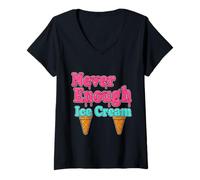 Womens Never Enough Ice Cream Funny Essential V-Neck T-Shirt
