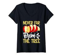 Womens Never Far from the Tree Apple V-Neck T-Shirt
