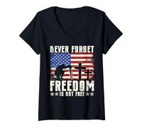Women's Never Forget Freedom is Not Free V-Neck T-Shirt