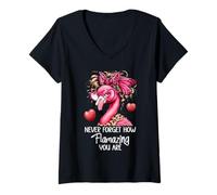 Womens Never Forget How Flamazing You Are Flamingo Amazing Teacher V-Neck T-Shirt