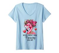 Womens Never Forget How Flamazing You Are Flamingo Teacher Amazing V-Neck T-Shirt