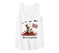 Womens Never Forgotten Union Jack Teddy, Women, Girls & Kids Poppy Tank Top