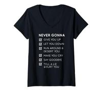 Womens Never Gonna Give You Up V-Neck T-Shirt