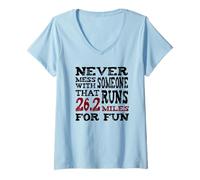 Women's Never Mess with Someone that Runs 26.2 Miles for Fun V-Neck T-Shirt