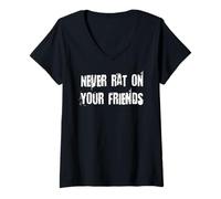 Womens Never Rat On Your Friends V-Neck T-Shirt