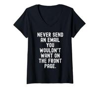 Women's Never Send an Email You Wouldn't Want On Front Page V-Neck T-Shirt
