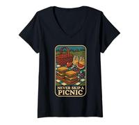 Womens Never Skip A Picnic Fun Outdoor Gathering V-Neck T-Shirt