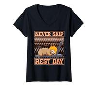 Womens Never skip Rest Day Treadmill V-Neck T-Shirt