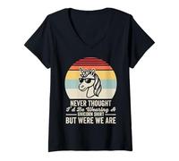 Womens Never Thought I'd Be Wearing A Unicorn Shirt V-Neck T-Shirt